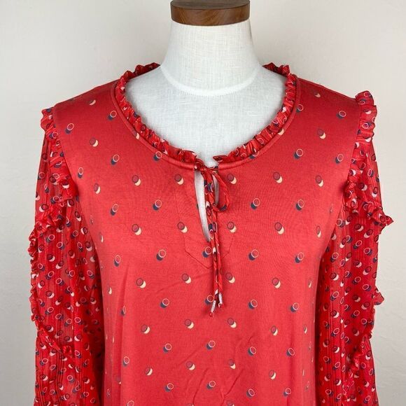 Anthropologie Maeve Jacquin Ruffle Peasant Blouse - Picture 4 of 7